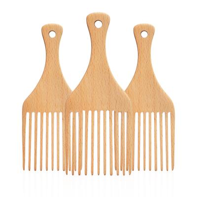 China Factory Price Home Wood Tooth Wide Tooth Beard Styling Professional Afro Wooden Hair Comb Wholesale Hair Comb Selection Comb for sale