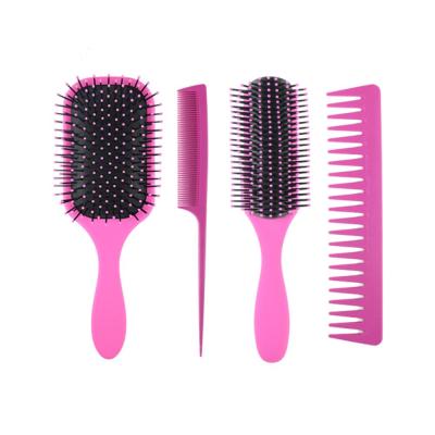 China Carbon Hair Brush Comb Set Factory Direct Wholesale Detangling Supply Hair Massage Brush Sweep Rat Tail Comb Carbon Hair Brush and Comb Set for sale