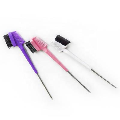 China Use Factory Supply Direct Double Sided Edge Double Sided Control Broom With Fashionable Comb Edge And Rat Tail Hair Brush for sale