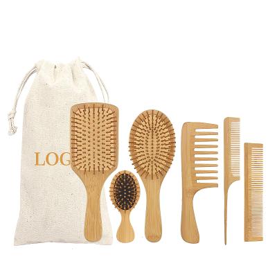 China Wholesale Custom Logo Bamboo Detangling Hair Brush Amazon Hot Sales Cushion And Comb Eco-Friendly Bamboo Hair Detangling Brush for sale