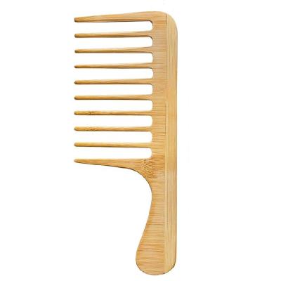 China Large Size Eco-Friendly Wide Tooth Private Label Hair Comb Home Wooden Natural Bamboo Hair Comb for sale