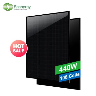 China Best Selling Mono Solar Panel Solar Panel 450W All Black Solar Panel 440 Watt 182mmx91mm for sale