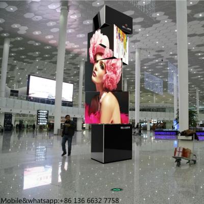 China Advertising Full Color Outdoor IP65 Creative 3 face rolling led display for sale