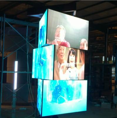 China High resolution Circle Rotate full color triangle LED screen prices for sale