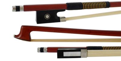 China Brazilwood Stick Horsehair Violin Bow  # X660 Ebony With Nickel Silver for sale