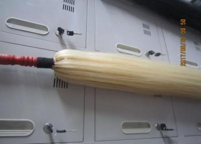 China Natural Red Wood / True Horse Tail Fly Whisk 75cm White Hair Length for sale