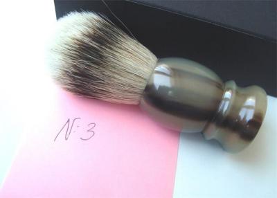 China 1pc 22mm Silver tip Badger Hair Shaving Brush Knot Real Horn Handle for sale