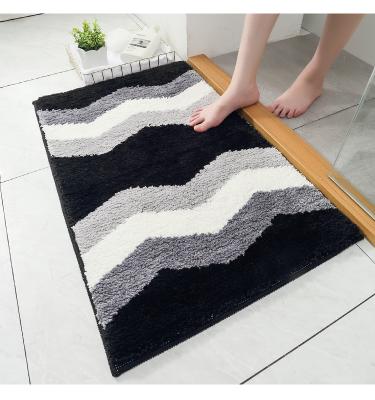 China DAJIANG Polish Pattern Washable Bathroom Floor Mat Polyester Sublimation Yarn Polyester Floor Bath Mat for sale