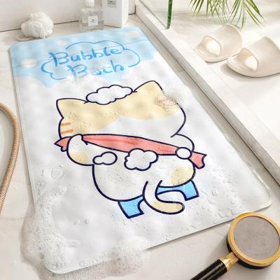 China DAJIANG 3D Non-Slip Digital Shower Floor Mat Bathroom Rubber Cover Bath Mat for sale