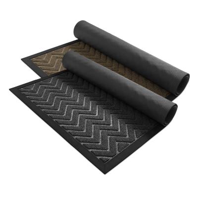 China Stain Resistant Anti-Slip Remove Mud Doormats For Front Entrance Exterior Front Door Rubber Floor Mat for sale