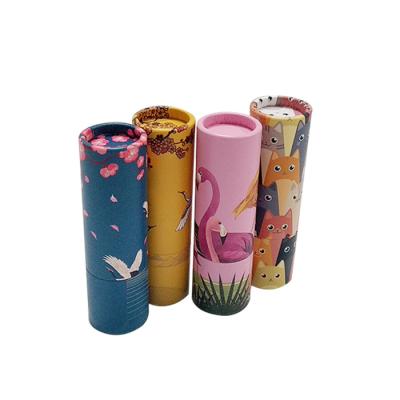 China Eco Friendly Recycled Materials Kraft Paper Cardboard Lift Up Paper Tube For Lip Balm / Lipstick Tube for sale