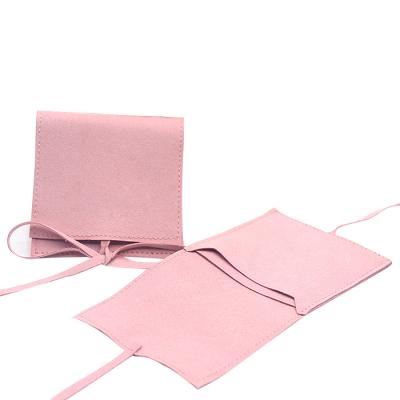 China Jewerly Storage Wholesale Rose Suede Jewelery Pouch Jewelery Bag Envelope Flap Jewelery Packaging for sale