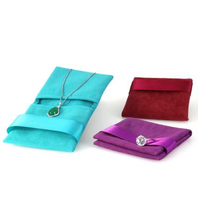 China High Quality Hot Sales Velvet Jewelry Pouch Bag Envelope Flap Bag Velvet Necklace Bracelet Jewelry Bag for sale