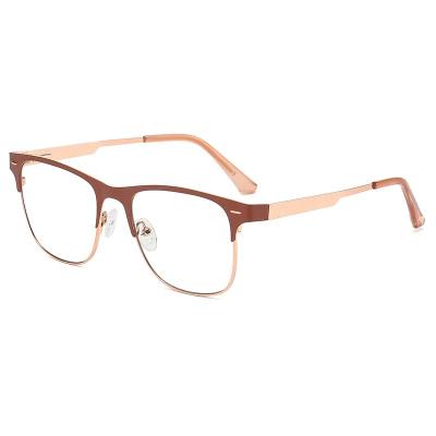 China 2021 New Arrival Glass Computer Glasses Half Frame Popular Pure Titanium Luxury Optical Glass Frames Anti-blue Glasses for sale