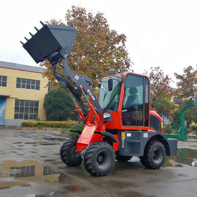 China Mini Fork Loader Europe Style Building Material Stores Garden Tractor Wheel Loader With Snow Blade for sale