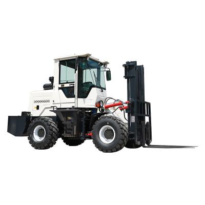 China Farms earthmoveing ​​machine all terrain hydraulic forklift 3TON 4 wheel drive forklift for sale