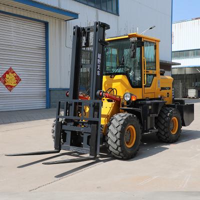 China Cultivate 4x4 diesel all terrain trucks forklift loader 2-6 Ton With Attachments For Sale for sale