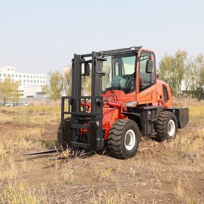 China Rough Farms New Arrival Hydraulic Cross Drive Country All Terrain Off Road 5 Ton 3 Ton Forklift For Sale for sale