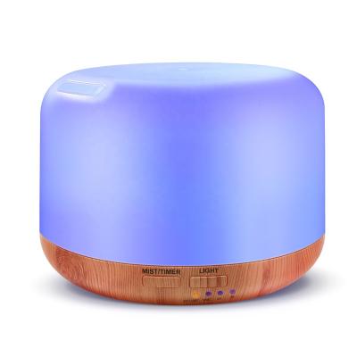 China Commercial 300ml Essential Oil Diffuser with Wood Grain, Waterless Auto Shutoff, Air Humidifier with Timer and Color Lamp for sale