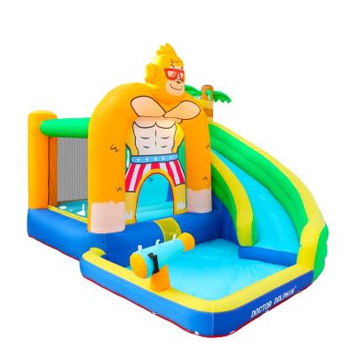 China Gorilla Design Innovative Yellow Inflatable Castle Nylon Bouncy Pool Inflatable Bounce House for sale