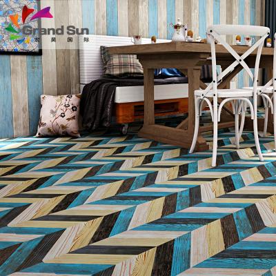 China Easy Care Style Blue And White Korean Style Herringbone Laminate Flooring Shandong China for sale