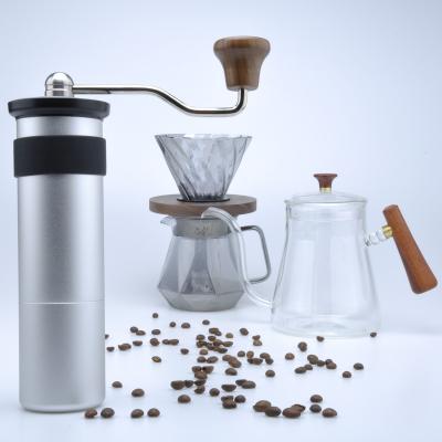 China Manufacture Viable Price Manual Coffee Grinder Body Slim Silver Coffee Pod Grinder for sale