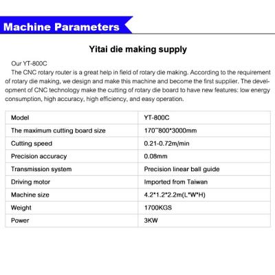 China Die Making CNC Rotary Router YTR-800C In Rotary Die Making for sale