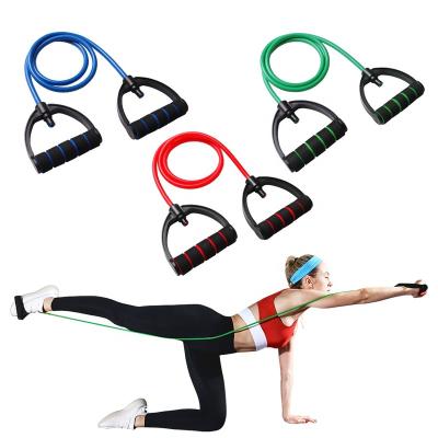 China Home Workouts Gym Foot Chest Stretching Rubber Tension Expander Exercising Single Fitness Band Test Elastic Training Pull Rope 120cm for sale