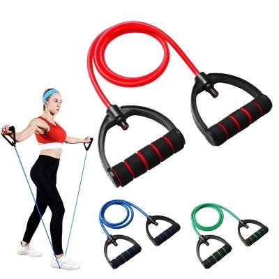 China For Resistance Training Private Label With Foam Handles Yoga Workout Sports Bands Fitness Exercise Pull Rope 120cm Elastic Resistance Bands for sale