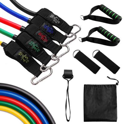 China 11pcs LOGO Gym Training Pilates Sports Durable Custom Fitness Resistance Bands Latex Tubes for sale