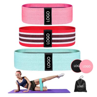 China Non-slip Fitness Home Exercise Yoga Gym Resistance Loop Fabric Workout Resistance Bands Set for sale