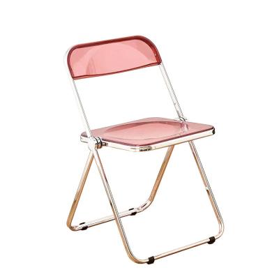 China 2022 New Modern Transparent Folding Plastic Chairs Foldable Folding Acrylic Chair Wedding Acrylic Chair for sale