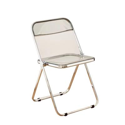 China Wholesale Foldable Acrylic Folding Chairs Transparent Plastic Dining Chair for sale