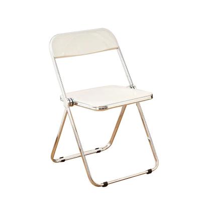 China Foldable Folding Chair Modern Transparent Acrylic Lounge Dining Chair With Metal for sale