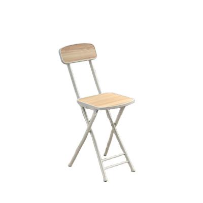 China Foldable Outdoor Wooden Design Dining Chair Portable Wooden Folding Chair Canteen Chair With Metal Legs for sale