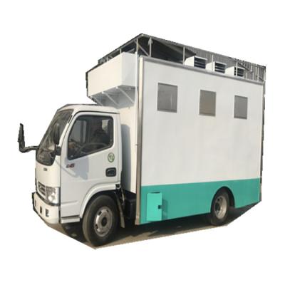 China Dongfeng Factory High Quality Customable Mobile Food Truck Cold Drinking Ice Cream Car 5.9m Fast Food Snacks Dining Car Mobile Ice Cream Truck for sale