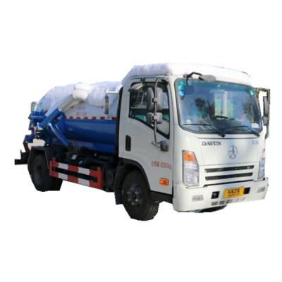 China 4x2 Dayun Sewer Scaven Suction Sewage Tank Truck 5CBM 4.35 Ton High Pressure Vacuum Sewage Suction Truck for sale