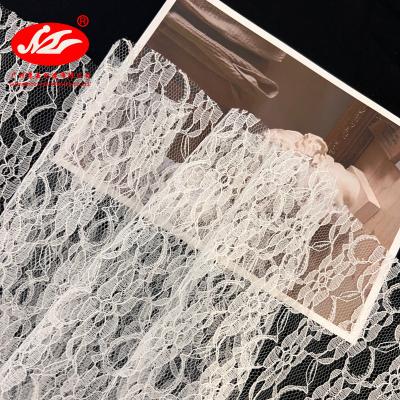 China Breathable Wholesale Elegant French Tender Pattern Nylon And Cotton Lace For Garments for sale