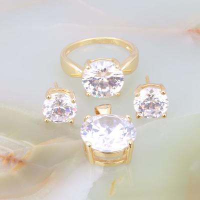 China Fashionable Ol Fashion Small Cool Zircon Jewelry Set Pure Euramerican Style Bridal Party Three Pieces Set OEM for sale