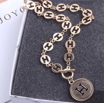 China European And American Popular Textured Wool Clothing Tall Metal Chain Necklace CLASSIC for sale