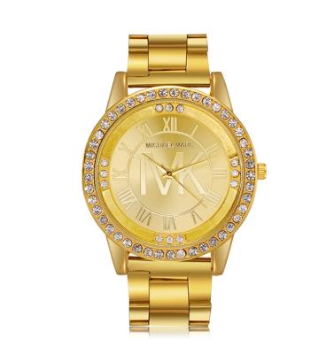 China Automatic Date Fashion Personality Alloy Inlaid Diamond English Roman Numeral Watch for sale