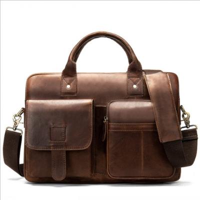 China Durable Leather Laptop Briefcase Bag Men Briefcase Document For Lawyer for sale