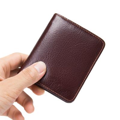 China Waterproof 2020 Wholesale Custom Leather Card Wallet Multi Colored Genuine Leather For Men for sale