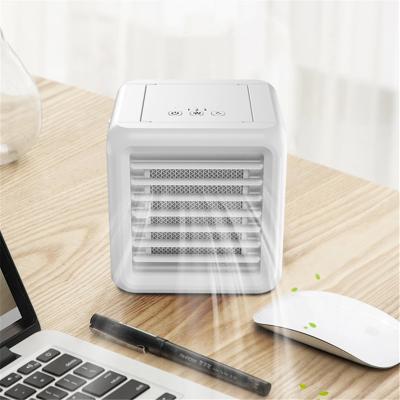 China Small Air Cooler Fans and 7 Colors Air Conditioning Humidifier Purifier USB Cooling Lightweight Air Conditioner with 2 Water Tanks for Home for sale