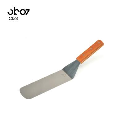 China Sustainable Stainless Steel Baking Shovel With Wooden Handle Universal Pizza Pancake Shovel Chrome Steel Baking Shovel for sale