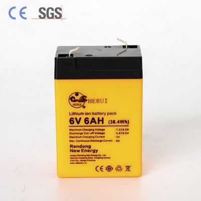 China Plays 3000 Cycles Recharge 6v 6ah Lifepo4 Battery Charger Fast Li-ion Lithium Battery for sale