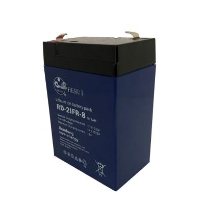 China Toys AGM battery replaces rechargeable lithium battery pack 6V 6.4V 7Ah 8Ah for sale