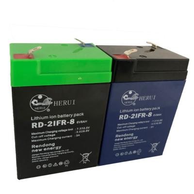 China toys supplier 6v lithium ion battery lifepo4 6V 8Ah replace VRLA AGM sealed lead acid battery for backup mains power and for sale