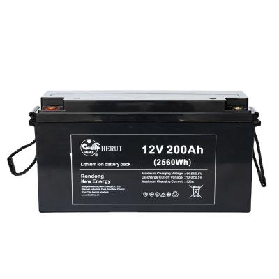 China Solar electric vehicles 12v 200ah deep cycle rv ESS lithium battery pack with BMS for sale