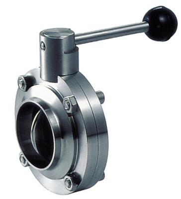 China Food Grade General Manual Stainless Steel Sanitary Butterfly Valve With Pull Handle for sale